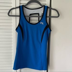 Fila Blue and Black Trim Performance Tank Top
